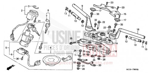 HANDLE PIPE/TOP BRIDGE CB1100SFY de 2000